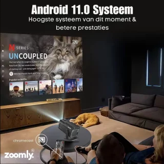Zoomly Pro MAX Full HD 1080p Mini Beamer Zwart