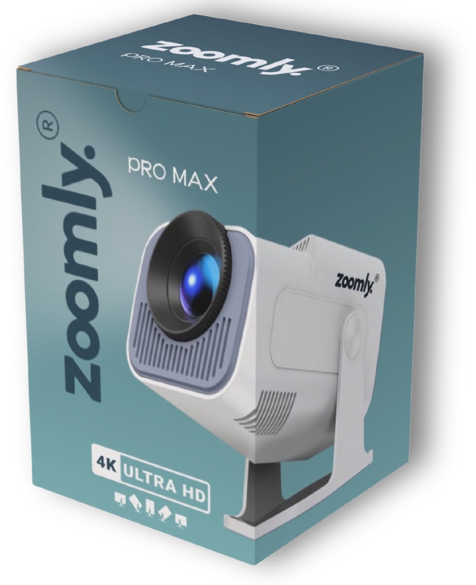 Zoomly Pro MAX Mini Beamer Full HD 1080p Wit