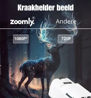 Zoomly Pro MAX Mini Beamer Full HD 1080p Wit