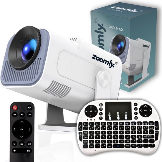 Zoomly Pro MAX Mini Beamer Full HD 1080p Wit