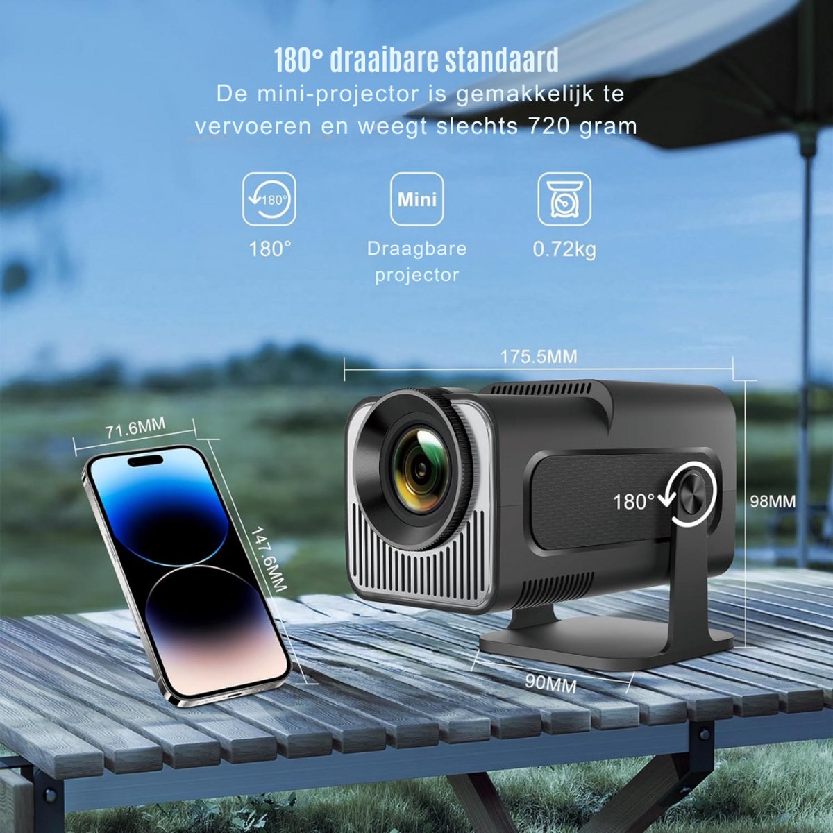 ZRSS Mini 4K Beamer voor IOS & Android