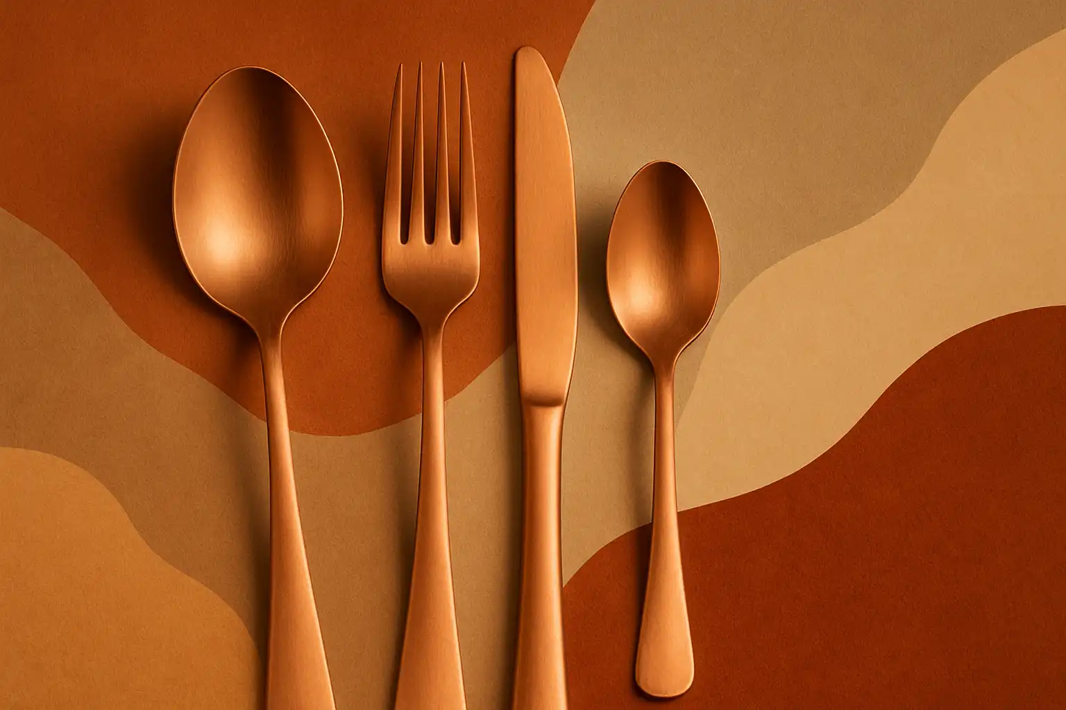 Koperen knusheid: waarom roségoud bestek dé wintertrend voor je eettafel is