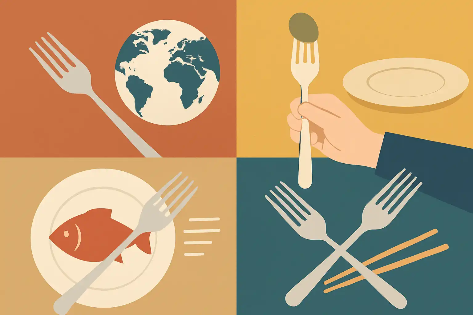 Onverwachte bestekregels uit de hele wereld die je tafelgesprek meteen interessanter maken