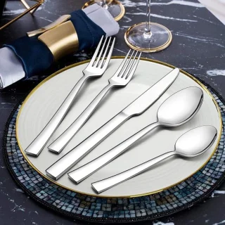 Candala - Bestekset, roestvrij staal, 60-delige bestekset voor 12 personen, met mes, vork, lepel, elegant eetbestek, tafelbestek, set voor famili