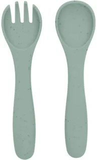 Kikkaboo Vork En Lepel - Platina Siliconen - Groen