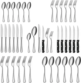 36-delige Roestvrij Stalen Bestekset voor 6 Personen - Vaatwasmachinebestendig en Ergonomisch Ontwerp