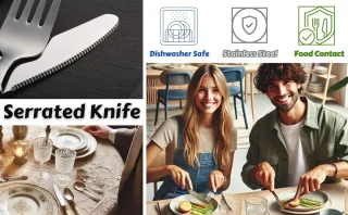 24-delige Vintage Bestekset - Elegante Roestvrij Stalen Set met Antiek Crème Handgrepen voor een Klassieke Tafelsetting