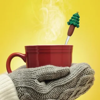 Lepel en vork - Lepel - Vork - Gebaksvork - Roestvrij staal - Kerststijl lepel en vork - Perfect voor het kerstdiner - Perfect voor dagelijks gebruik of als kerstcadeau - Zilver 4-delige bestekset