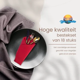 Luxe Bestekset voor 18 Personen in Gouden Kleur - Set van 6 - Met Geschenkdoos - Ideaal Cadeau voor Elke Gelegenheid