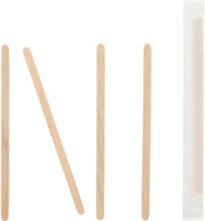 1000 Roerstaafjes, Hout pure 11 cm x 5 mm per stuk verpakt