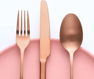 Bestekset voor 6 personen, 24-delig, roestvrijstalen bestekset Rose goud mat bestekset met mesvorklepel, hoogwaardig roestvrijstalen bestek, vaatwasmachinebestendig