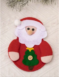 Kerst Bestekhouder Kerst Kerstdecoratie Tafel Bestek Zakjes Kerstdiner Kerstman – 1 Stuk