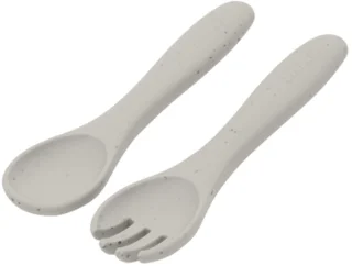 Kikkaboo Vork En Lepel - Platina Siliconen - Zand