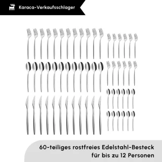 KARACA - Lizbon - 60 Delige Bestekset Voor 12 Personen