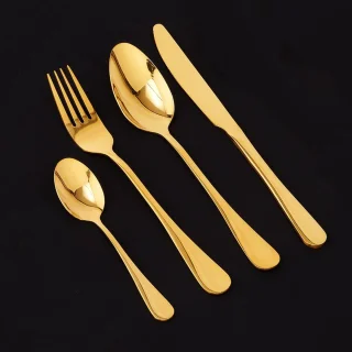 GOODEVN Premium 24-Delige Bestekset Goud - RVS 18/0 Roestvrij Staal voor 6 Personen | Inclusief Dinerlepel, Dessertvork & Theelepel | Luxe Afwerking & Vaatwasserbestendig