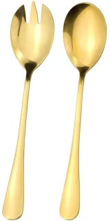 2 Pieces Salad Cutlery - Serving Cutlery Set - Stainless Steel Salad Cutlery voor Restaurants - Hotel - Party - Buffet (Gold)