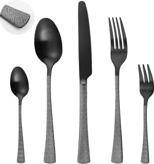 30-delige bestekset voor 6 personen, mat, roestvrij staal, vaatwasmachinebestendig
