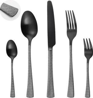 30-delige bestekset voor 6 personen, mat, roestvrij staal, vaatwasmachinebestendig