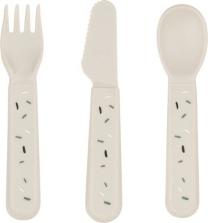 Done By Deer Confetti Bestekset - Sand: stijlvol, stevig en kindvriendelijk