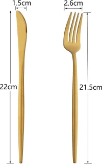 Tafelmes met scherp handvat, gekartelde rand, 6 stuks en vork, mat, 18/10 roestvrij staal, vaatwasmachinebestendig (12 stuks)