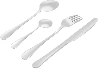 24-delige Bestekset – Vorken, Lepels & Messen – Bestek 6 Persoons - Roestvrijstaal met Glanzende Spiegelafwerking – Milieuvriendelijke Titaniumcoating, Corrosiebestendig – Inclusief Koffertje – Keuken en Tafelsier Set