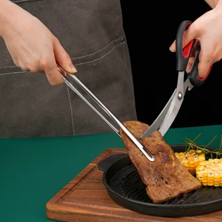 304 roestvrij staal verlengde barbecue clip voor thuis steak grill voedsel clip voedsel clip, groot + klein