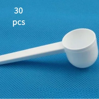 Measuring Spoons - White, 30 pcs, 8.5cm | Perfect for your dietary supplements | Easy to clean | Suitable for powders and liquids, 10ml