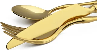 Betaalbare Goederen® Bestekset - 16-delig - Goud - Besteksets - Bestekset 12 Persoons - Vorken - Messen - Lepels
