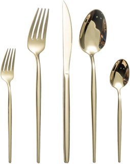 PolkaHome ® Elegante 30-Delige Bestekset voor 6 Personen in Champagnegoud met Roestvrij Staal review