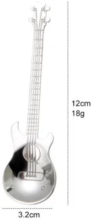 304 roestvrij staal gitaar lepel dessertlepel koffielepel muzieknoten lepel, zilver + goud + paars
