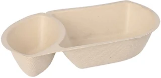 Snackbakje IEZZY A22 suikerriet PFAS-vrij 50 stuks 19.4 x 11 x 3.6 cm