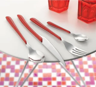 Amefa Eclat Rood - 16 delige bestekset - 4 persoons - rood gekleurd bestek