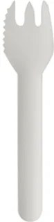 100 Taartvorkjes, papier pure 12,7 cm wit met snijrand