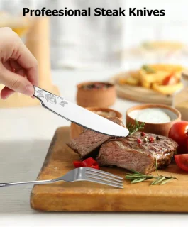 Bestekset voor 4 personen – Servies - 20-delig roestvrijstalen bestek – zilver gepolijst patroon – inclusief messen, vorken en theelepels – geschikt voor keuken/eetkamer/feestjes