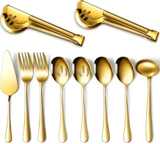 10-delige gouden RVS-bestekset