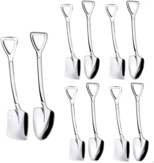 10-delige set zilveren mini dessertlepels