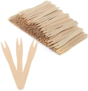 100 houten frietvorken 85 mm
