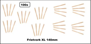 100x Patatvorkje hout XL 140mm