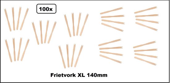 100x Patatvorkje hout XL 140mm review