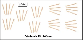 100x Patatvorkje hout XL 140mm