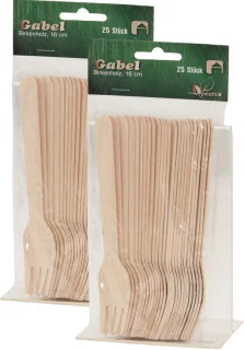 100x Wegwerp houten vorkjes 16 cm