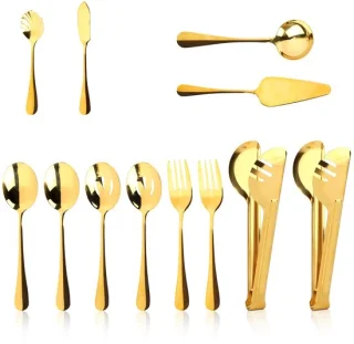 12-delige Gouden Serveerbestekset