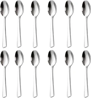12-delige RVS Lepelset — Thee, Koffie en Dessert