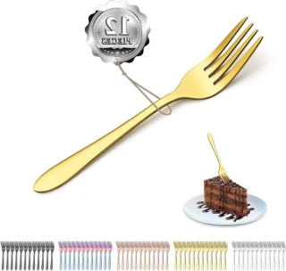 12-delige set gouden dessertvorken