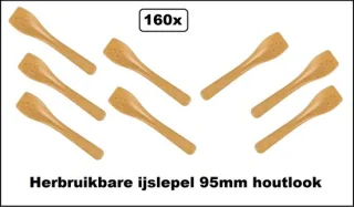 160x Herbruikbare ijslepel 95 mm
