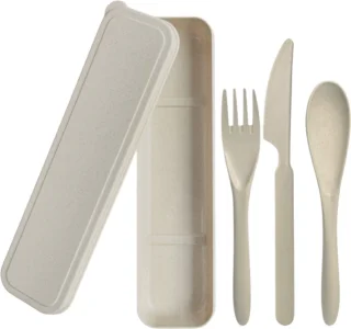 18x Herbruikbare Kunststof Bestek Set 16 cm Multicolor