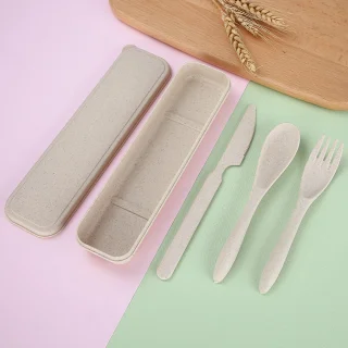 18x Herbruikbare Kunststof Bestek Set 16 cm Multicolor