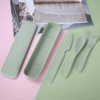 18x Herbruikbare Kunststof Bestek Set 16 cm Multicolor