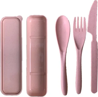 18x Herbruikbare Kunststof Bestek Set 16 cm Multicolor