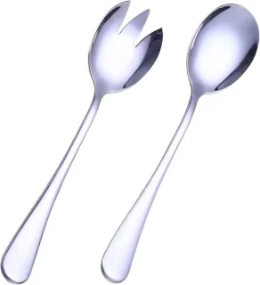 2-delig RVS saladebestek zilver